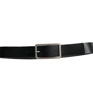 BANANA REPUBLIC Leather Belt Silver Rectangle
Square Buckle Black XS